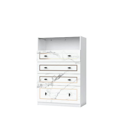 ตู้ลิ้นชัก 4 ลิ้นชัก WISDOM DESIGN FURNITURE รุ่น GDW-801 80 ซม. สีขาว/ซอฟท์มาร์เบิ้ล_2
